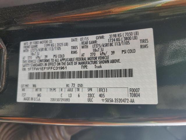 Photo 10 from auction – 2015 FORD F150 SUPER with VIN 1FTFW1EF1FFC31961
