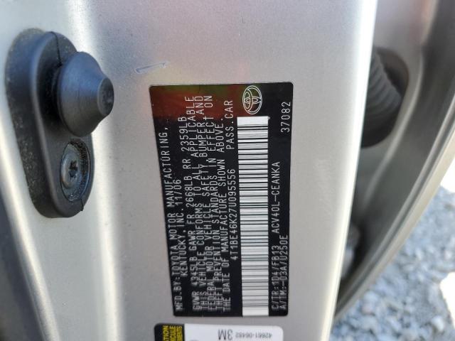 Photo 10 from auction – 2007 TOYOTA CAMRY CE with VIN 4T1BE46K27U095556