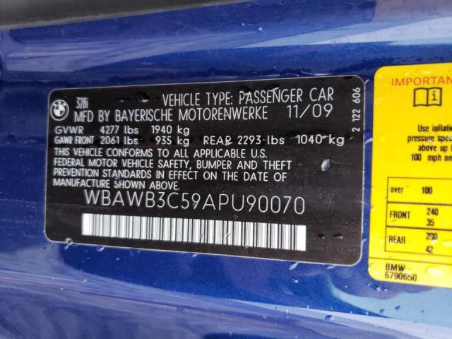Photo 10 from auction – 2010 BMW 328 I with VIN WBAWB3C59APU90070
