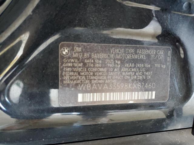 Photo 10 from auction – 2008 BMW 328 I with VIN WBAVA33598KX87460