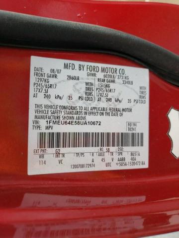 Photo 10 from auction – 2008 FORD EXPLORER E with VIN 1FMEU64E58UA10672