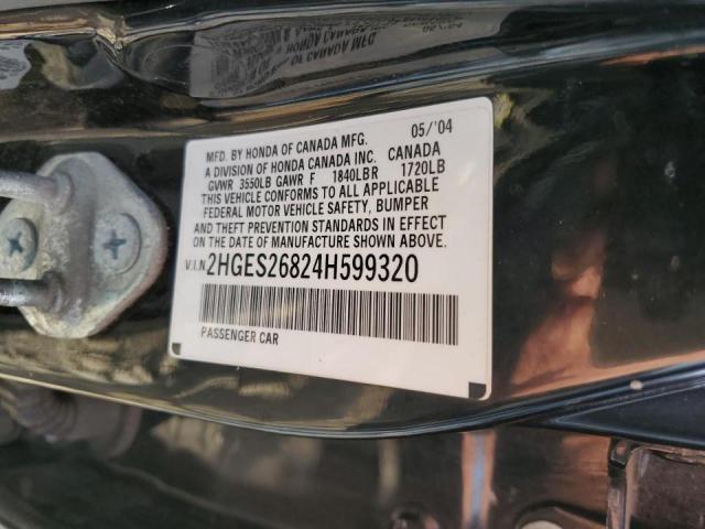 Photo 10 from auction – 2004 HONDA CIVIC EX with VIN 2HGES26824H599320