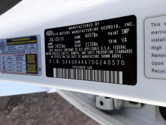 Photo 10 from auction – 2013 KIA OPTIMA SX with VIN 5XXGR4A67DG240570
