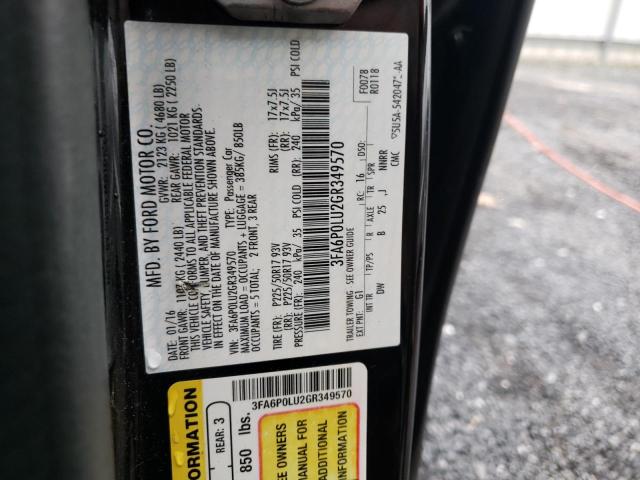 Photo 10 from auction – 2016 FORD FUSION SE with VIN 3FA6P0LU2GR349570
