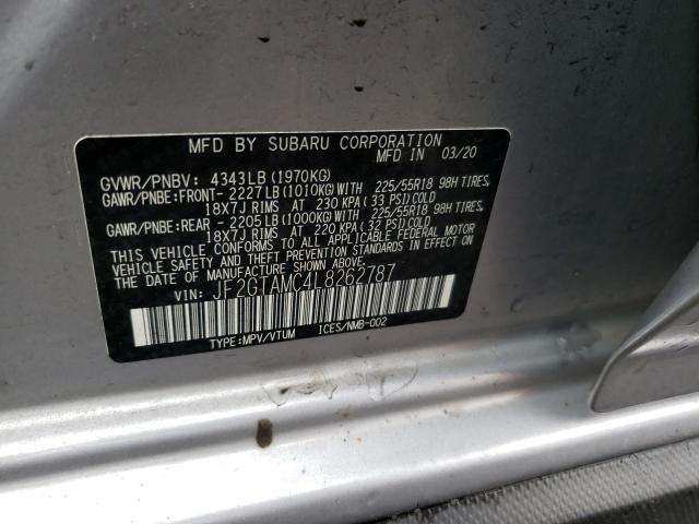 Photo 10 from auction – 2020 SUBARU CROSSTREK with VIN JF2GTAMC4L8262787
