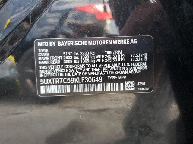 Photo 10 from auction – 2019 BMW X3 SDRIVE3 with VIN 5UXTR7C59KLF30649
