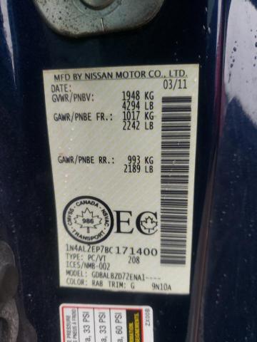 Photo 10 from auction – 2011 NISSAN ALTIMA S with VIN 1N4AL2EP7BC171400