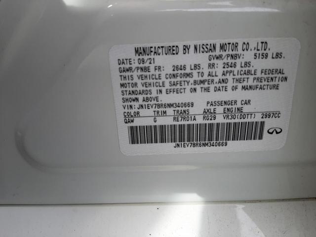 Photo 10 from auction – 2022 INFINITI Q50 with VIN JN1EV7BR6NM340669