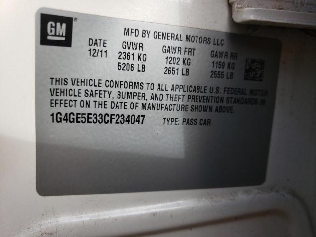 Photo 10 from auction – 2012 BUICK LACROSSE P with VIN 1G4GE5E33CF234047