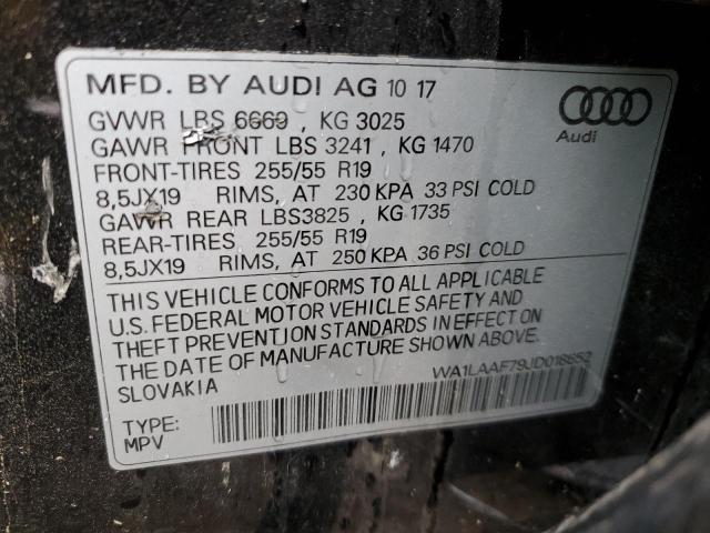 Photo 10 from auction – 2018 AUDI Q7 PREMIUM with VIN WA1LAAF79JD018652