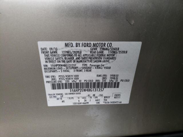 Photo 10 from auction – 2011 FORD TAURUS SEL with VIN 1FAHP2EW4BG131357