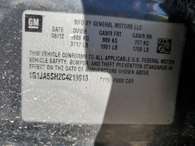 Zdjęcie 10 z aukcji – 2012 CHEVROLET SONIC LS z VIN 1G1JA5SH2C4213913