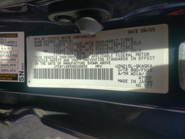 Photo 10 from auction – 2005 TOYOTA 4RUNNER SR with VIN JTEBT14R558026855