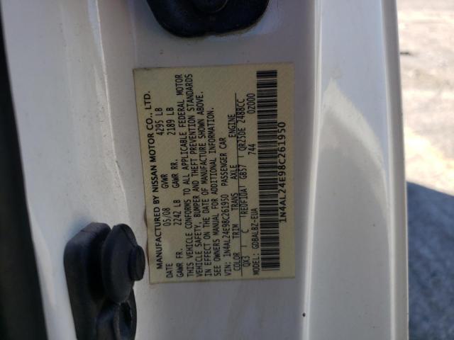 Photo 10 from auction – 2008 NISSAN ALTIMA 2.5 with VIN 1N4AL24E98C261950