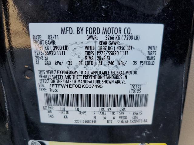 Photo 10 from auction – 2011 FORD F150 SUPER with VIN 1FTFW1EF0BKD37495