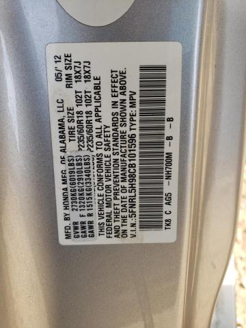 Photo 10 from auction – 2012 HONDA ODYSSEY TO with VIN 5FNRL5H98CB101596
