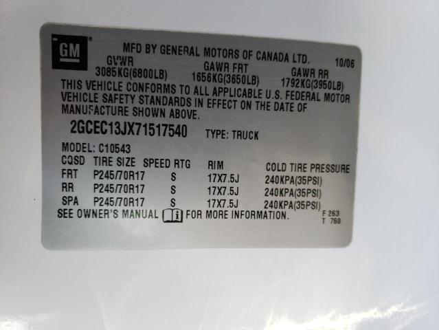 Photo 10 from auction – 2007 CHEVROLET SILVERADO with VIN 2GCEC13JX71517540