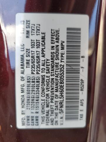 Photo 10 from auction – 2014 HONDA ODYSSEY EX with VIN 5FNRL5H60EB055352