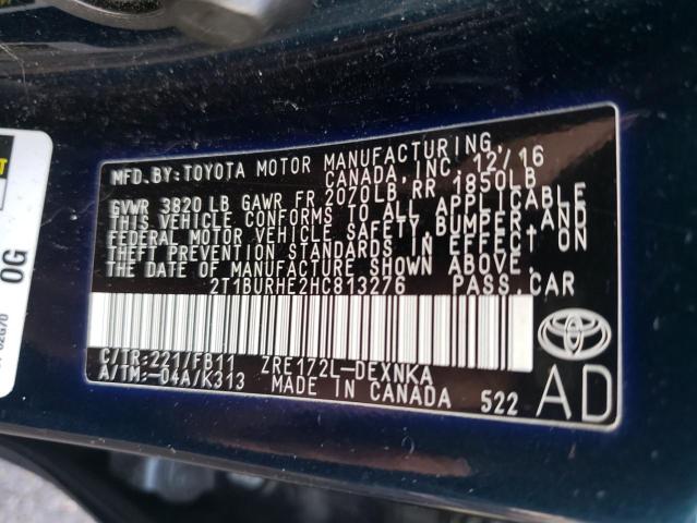 Photo 10 from auction – 2017 TOYOTA COROLLA L with VIN 2T1BURHE2HC813276
