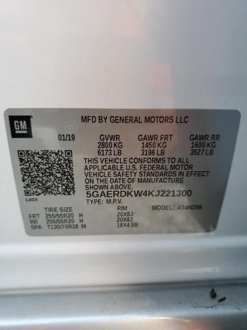 Photo 10 from auction – 2019 BUICK ENCLAVE AV with VIN 5GAERDKW4KJ221300
