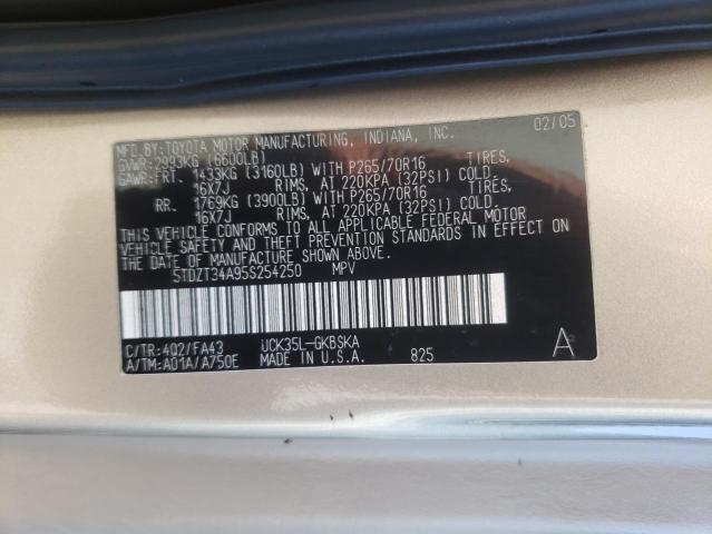 Photo 10 from auction – 2005 TOYOTA SEQUOIA SR with VIN 5TDZT34A95S254250
