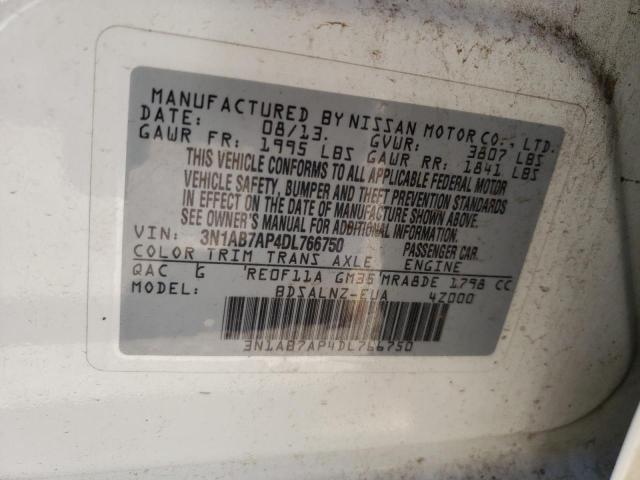 Photo 10 from auction – 2013 NISSAN SENTRA with VIN 3N1AB7AP4DL766750