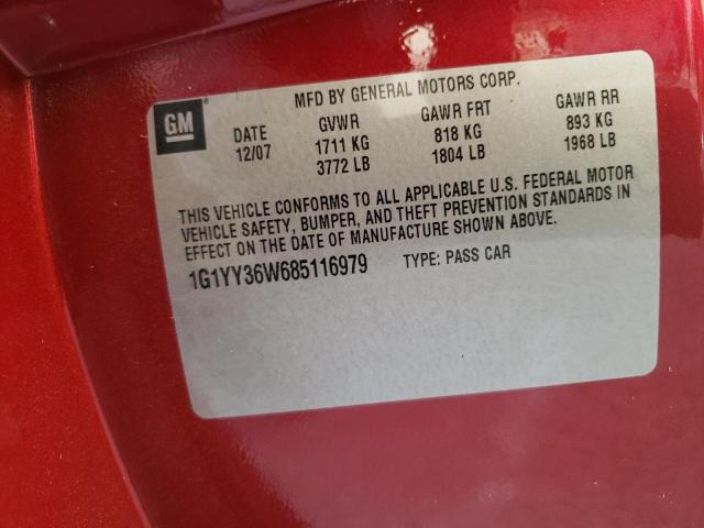 Photo 10 from auction – 2008 CHEVROLET CORVETTE with VIN 1G1YY36W685116979