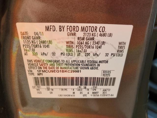 Photo 10 from auction – 2011 FORD ESCAPE LIM with VIN 1FMCU9EG1BKC29981