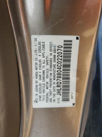 Photo 10 from auction – 2004 HONDA CR-V EX with VIN JHLRD78804C022070