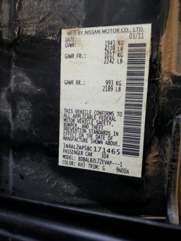 Photo 10 from auction – 2011 NISSAN ALTIMA BAS with VIN 1N4AL2AP5BC171465