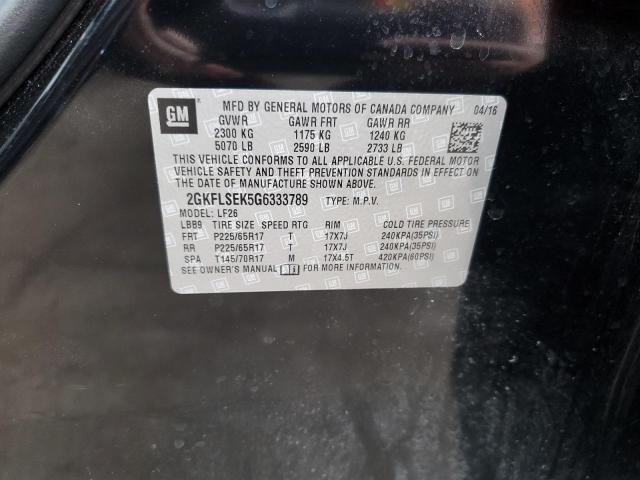 Photo 10 from auction – 2016 GMC TERRAIN SL with VIN 2GKFLSEK5G6333789