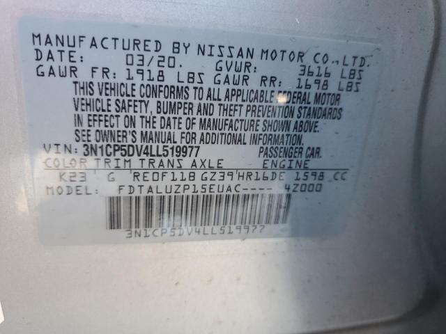 Photo 10 from auction – 2020 NISSAN KICKS SR with VIN 3N1CP5DV4LL519977
