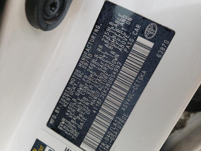 Photo 10 from auction – 2011 TOYOTA CAMRY BASE with VIN 4T1BF3EK2BU654993