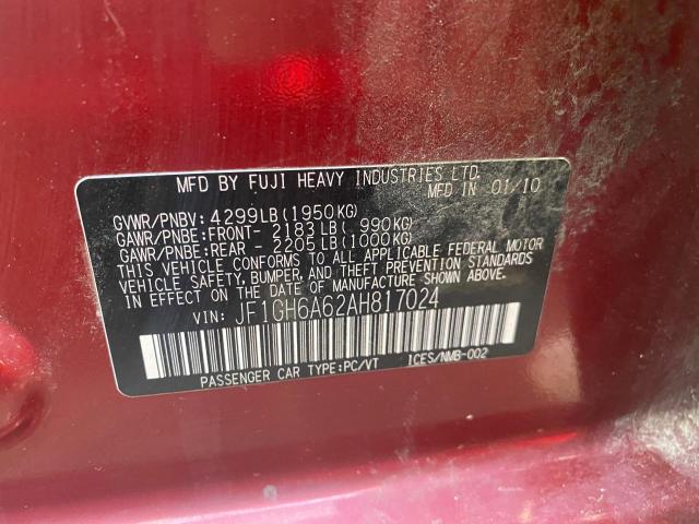 Photo 10 from auction – 2010 SUBARU IMPREZA 2. with VIN JF1GH6A62AH817024