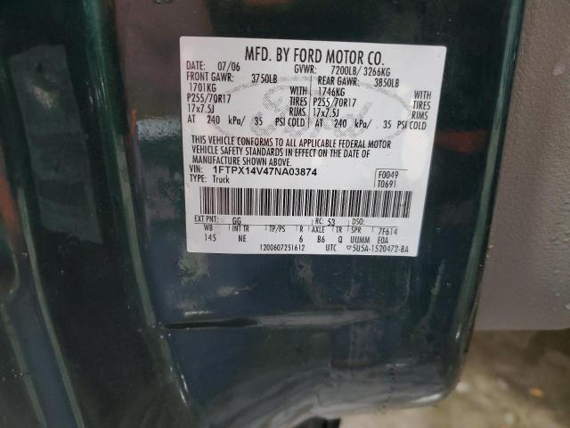 Photo 10 from auction – 2007 FORD F150 with VIN 1FTPX14V47NA03874