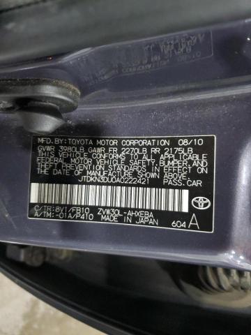 Photo 10 from auction – 2010 TOYOTA PRIUS with VIN JTDKN3DU0A0222421