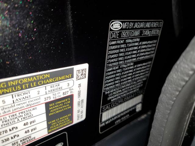 Photo 10 from auction – 2021 LAND ROVER RANGE ROVE with VIN SALGS2RU5MA417200