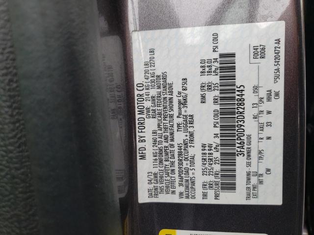 Photo 10 from auction – 2013 FORD FUSION TIT with VIN 3FA6P0D93DR288445