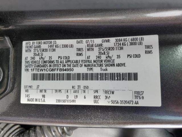 Photo 10 from auction – 2015 FORD F150 SUPER with VIN 1FTEW1CG8FFB94950
