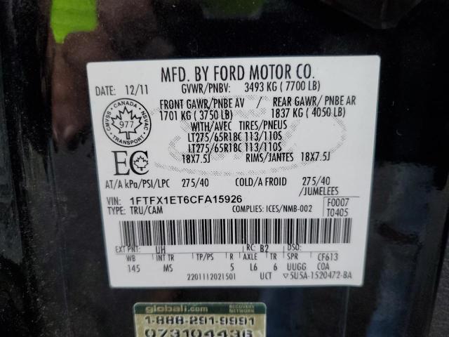 Photo 10 from auction – 2012 FORD F150 SUPER with VIN 1FTFX1ET6CFA15926