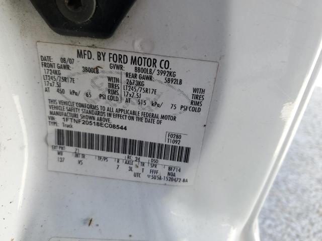 Photo 9 from auction – 2008 FORD F250 SUPER with VIN 1FTNF20518EC08544
