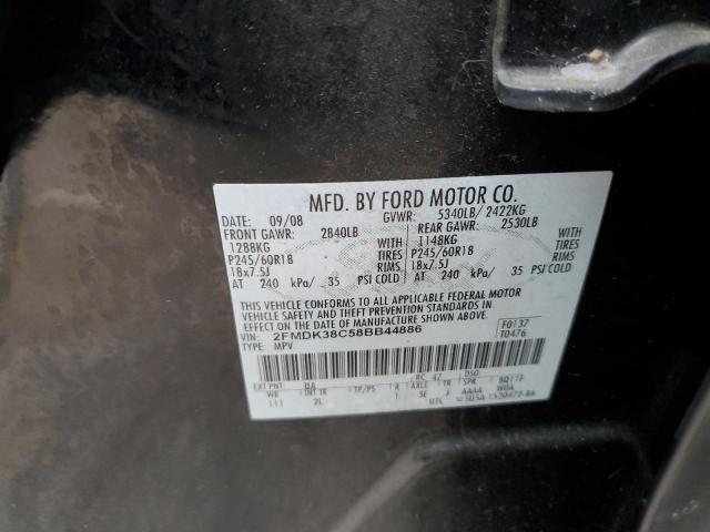 Photo 10 from auction – 2008 FORD EDGE SEL with VIN 2FMDK38C58BB44886