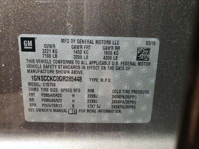 Photo 10 from auction – 2016 CHEVROLET TAHOE C150 with VIN 1GNSCCKC0GR285448