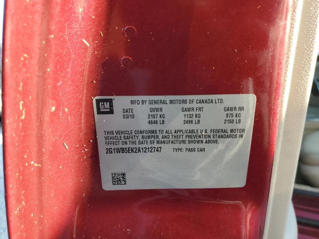 Photo 10 from auction – 2010 CHEVROLET IMPALA LT with VIN 2G1WB5EK2A1212747
