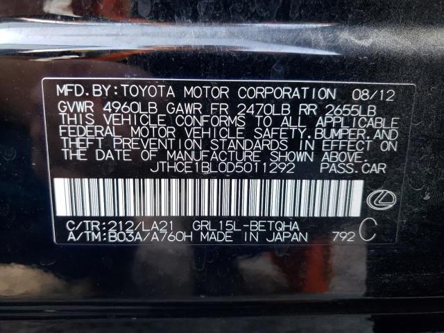 Photo 10 from auction – 2013 LEXUS GS 350 with VIN JTHCE1BL0D5011292