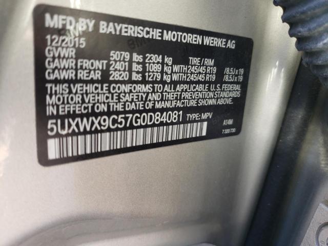 Photo 10 from auction – 2016 BMW X3 XDRIVE2 with VIN 5UXWX9C57G0D84081