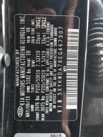 Photo 10 from auction – 2014 KIA SORENTO SX with VIN 5XYKWDA78EG467307