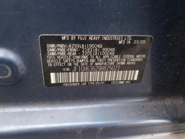 Photo 10 from auction – 2009 SUBARU IMPREZA OU with VIN JF1GH63629H825021