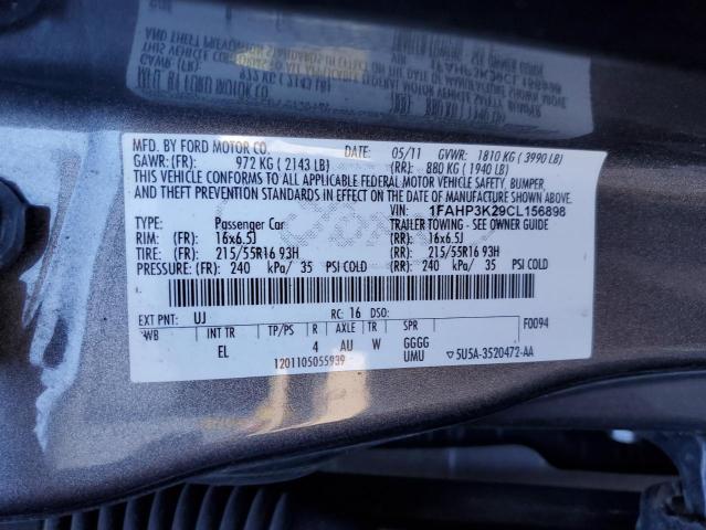 Photo 10 from auction – 2012 FORD FOCUS SE with VIN 1FAHP3K29CL156898