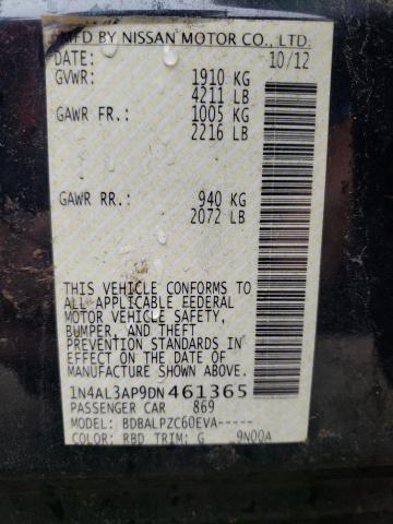 Photo 10 from auction – 2013 NISSAN ALTIMA 2.5 with VIN 1N4AL3AP9DN461365